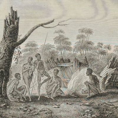 Peron & Freycinet - Native Australian or Aborigine Habitat [Australia, New Holland]