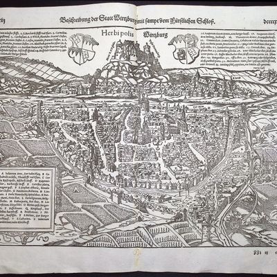 Munster, pub. 1578 - View of Wurzburg, Germany