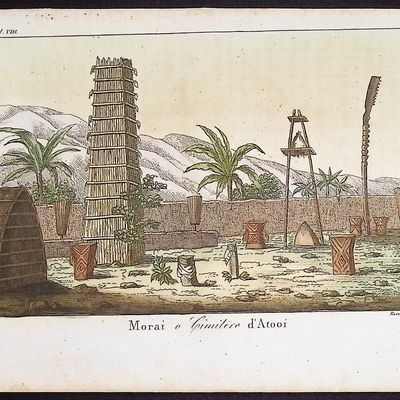 Ferrario, Hawaii - Burial Place on Kauau [Morai a Cimitere d'Atooi]