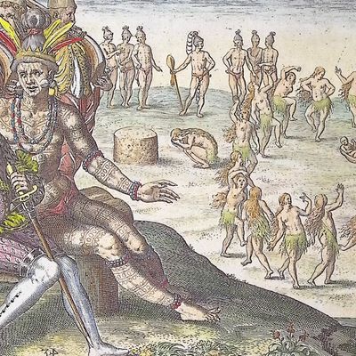 De Bry - Florida - First-born children sacrificed to the chief in solemn ceremonies