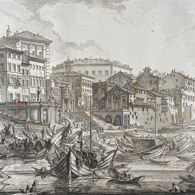 Piranesi, Folio - View of the Port of Ripetta [Veduta del Porto di Ripetta]