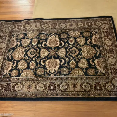 Sale Photo Thumbnail #50: Traditional floral motif area rug, brown and black palette
