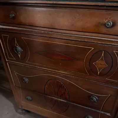 Sale Photo Thumbnail #14: Antique Eastlake style drawer chest with decorative inlay