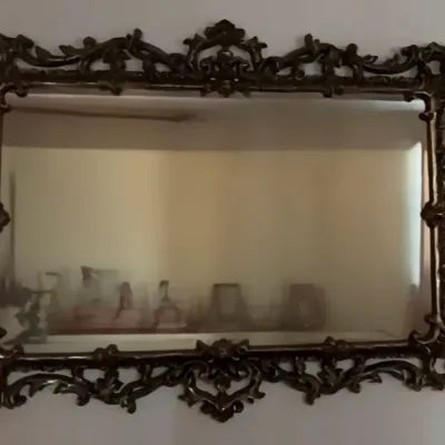 Sale Photo Thumbnail #55: Large ornate gilt finished wall mirror