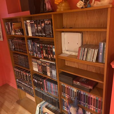 Tons of books, DVDs, CDs