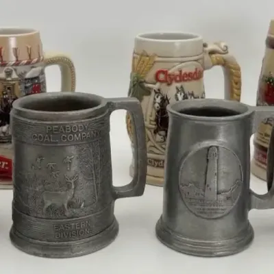 Budweiser & Peabody Coal Co. Vintage Stein & Mug Collection
