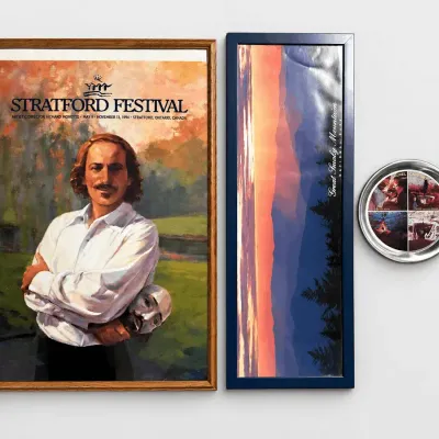Stratford Festival 1994 Poster Great Smoky Mountains Framed Print and Laurel Caverns Souvenir Tray