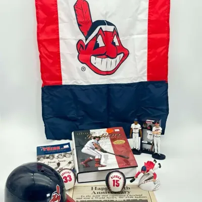 Cleveland Indians Chief Wahoo Flag Books Bobblehead and Baseball Memorabilia