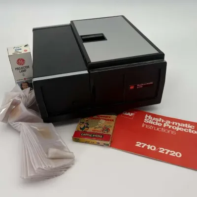 GAF Hush-a-Matic 2710 Slide Projector and Accessory