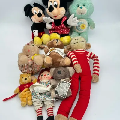 Disney Mickey Minnie Mouse Care Bears Raggedy Ann Vintage Plush Stuffed Toy