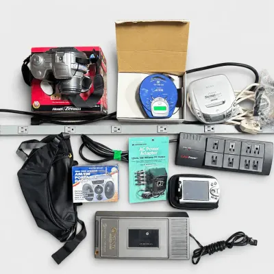 Sony CD Mavica Digital Camera Kinyo VHS Rewinder and Vintage Electronics