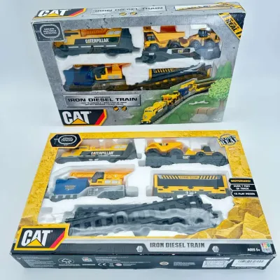 Toy State CAT Caterpillar Motorized Iron Diesel Train Sets, 2-Piece