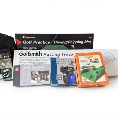 Golf Practice Training Aids Putting Track Mat Monogrammer Cleaning Kit Bag