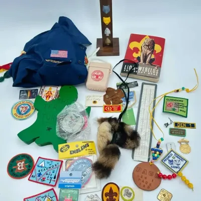 Boy Scouts Cub Scouts Uniform Shirt and Memorabilia with Paul Crosby Collection