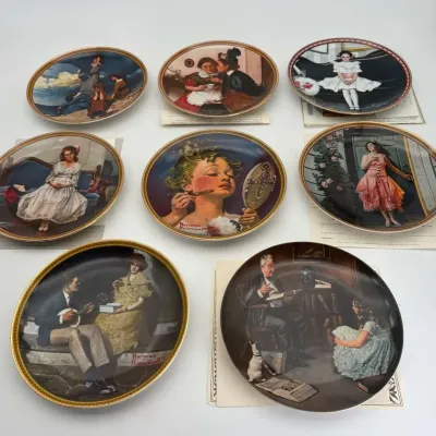 Edwin M. Knowles Norman Rockwell Collector Plates and Certificates