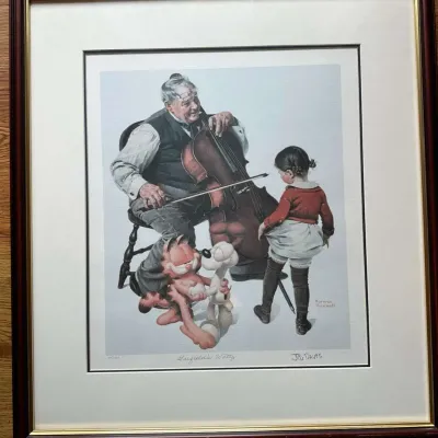 Jim Davis & Norman Rockwell Framed Print "Garfield's Waltz" Numbered 615/2500
