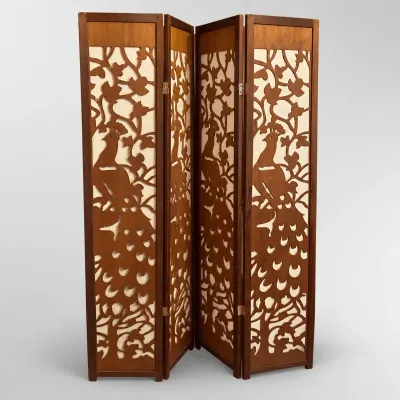 Wooden Folding Room Divider Screen