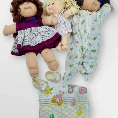 Cabbage Patch Kids Coleco Vintage Fabric Dolls & Baby Blanket