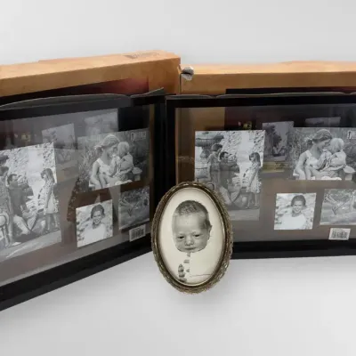 Melannco Espresso Floating Collage Frames and Oval Filigree Picture Frame
