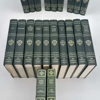 The Harvard Classics Deluxe Edition & Charles Dickens Centennial Edition Antique Books, 21 Pieces