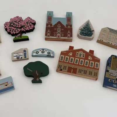 The Cat's Meow Village Wooden Shelf Sitters, 12-Piece Ohio Historic Buildings