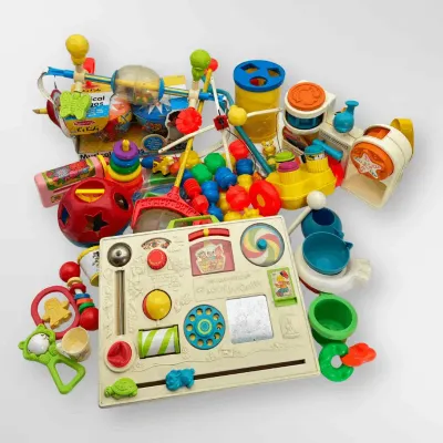 Fisher-Price and Retro Toddler Toy with Activity Center and Shape Sorter