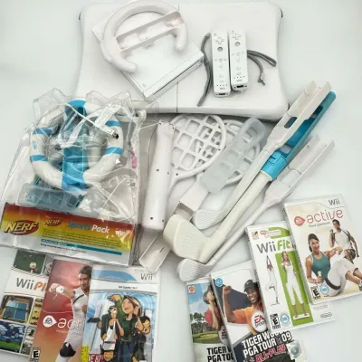 Nintendo Wii White Console Balance Board Remote Controller Nerf Sports Pack Video Game