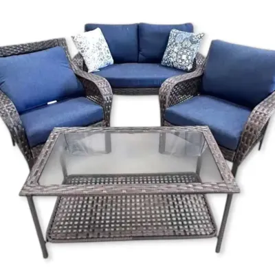 Mainstays 4-Piece Brown Wicker Outdoor Patio Set
