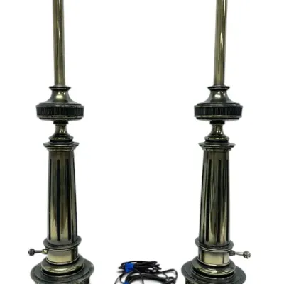 Pair Of Mid-Century Large Brass Lamps