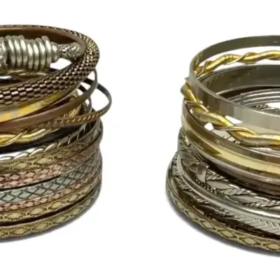 Gold & Silver Toned Bangle Bracelets