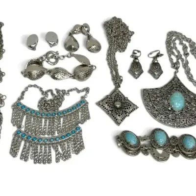 Hollycraft, Avon, Celebrity, & More Turquoise & Silver Toned Jewelry