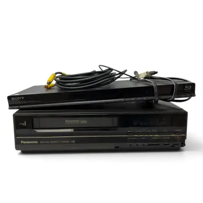 Sony Blu-Ray Player & Panasonic VHS Player + Cables
