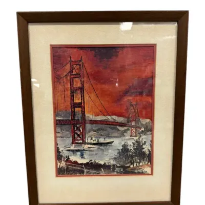 Golden Gate Bridge Watercolor Print-G. Soubeyran