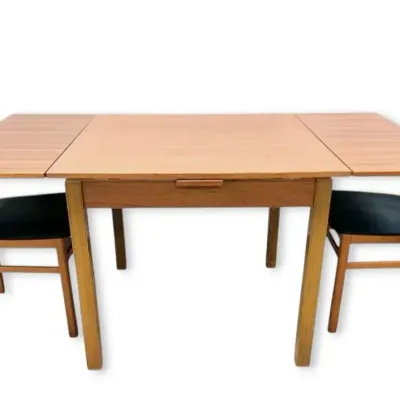 Danish MCM Teak Wooden Expandable Dining Table & Chairs - Hammel Furniture