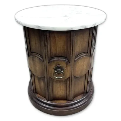Regency Style Round Marble Top End Table