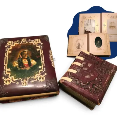 Antique Photo Albums w/ Tintypes & Cabinet Cards