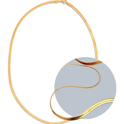 14k Gold 18” Herringbone Necklace (5.57g)