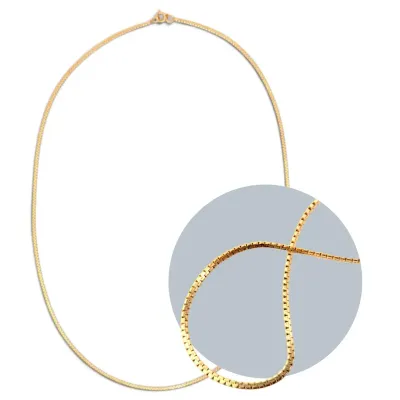 14k Gold 16” Flat Box Chain (2.57g)