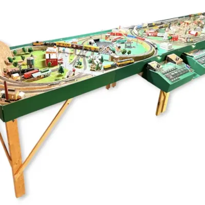 Model Train Table w/ Trains, Buildings, Tracks, & Accessories - Working! (#2)