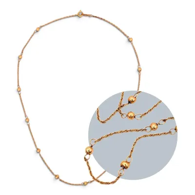 14k Gold Beaded Necklace (1.73g)