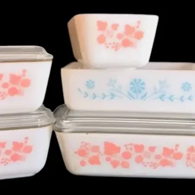 Pyrex Pink Gooseberry & Glasbake Refrigerator Dishes