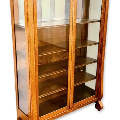 Superior Furniture Co. Glass & Oak Display Cabinet