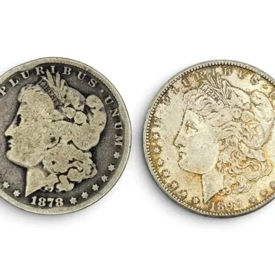 Two Morgan Silver Dollars