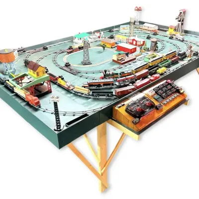 Model Train Table w/ Trains, Buildings, Tracks, & Accessories - Working! (#1)