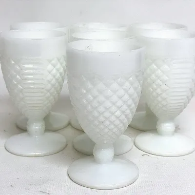Vintage Milk Glass Goblets 