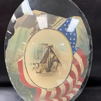 World War I Patriotic Portrait with Convex Glass