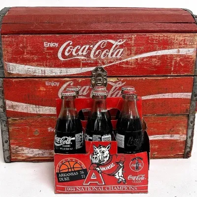 “Coca Cola” Wooden Chest and Bottles 