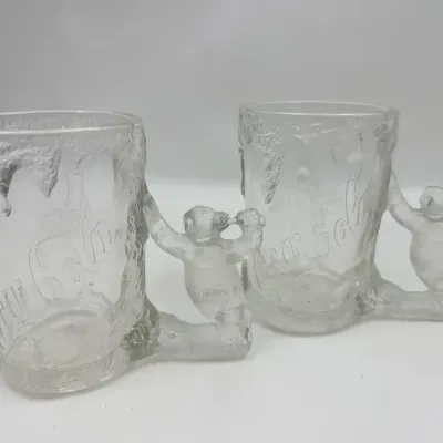 1997 Coca Cola “Glacier” Glass Mugs 