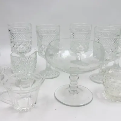 Vintage Clear Pressed Glass and Table Ware 