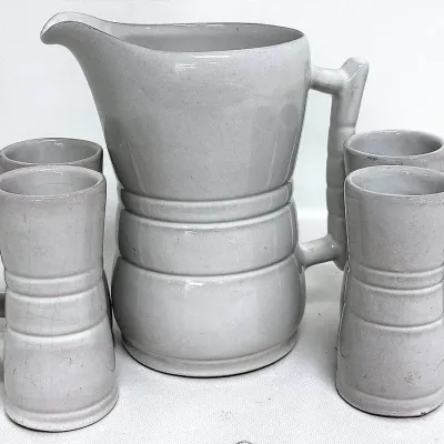 “Frankoma” White Beverage Set 